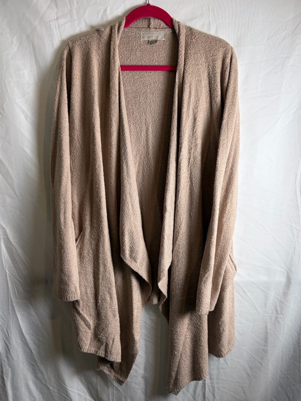 Barefoot Dreams CozyChic Lite Taupe Draped Cardigan S/M